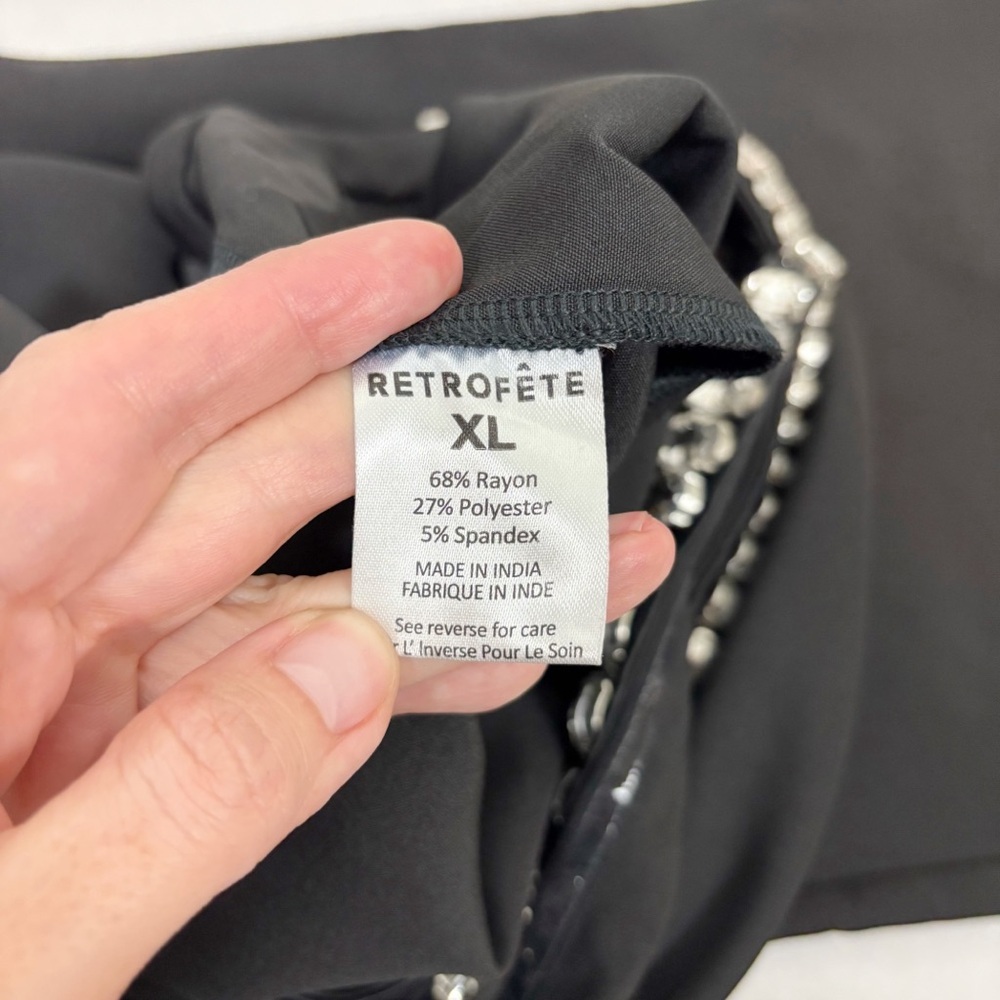 RETROFETE Kaz Pant in Black & Silver Size XL - Picture 12 of 15